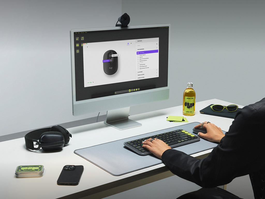 Miška Logitech POP Mouse z EMOJI, Bluetooth, grafitna