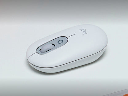 Miška Logitech POP Mouse z EMOJI, Bluetooth, bela