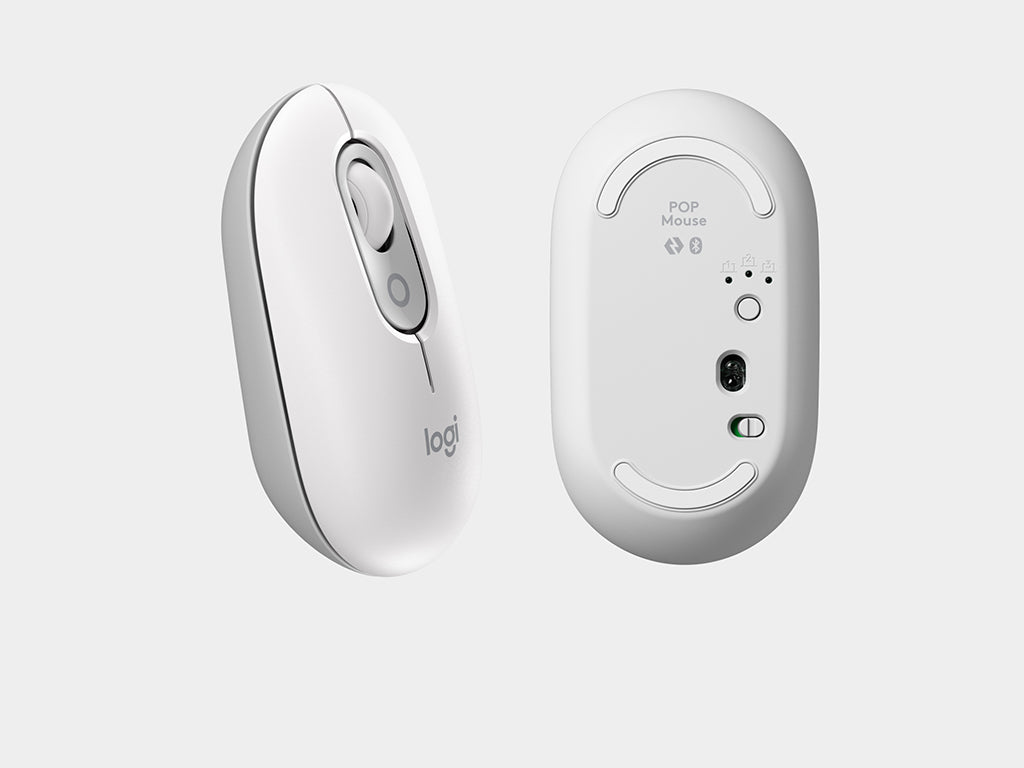 Miška Logitech POP Mouse z EMOJI, Bluetooth, bela