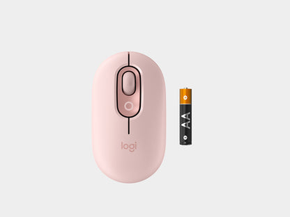 Miška Logitech POP Mouse z EMOJI, Bluetooth, roza