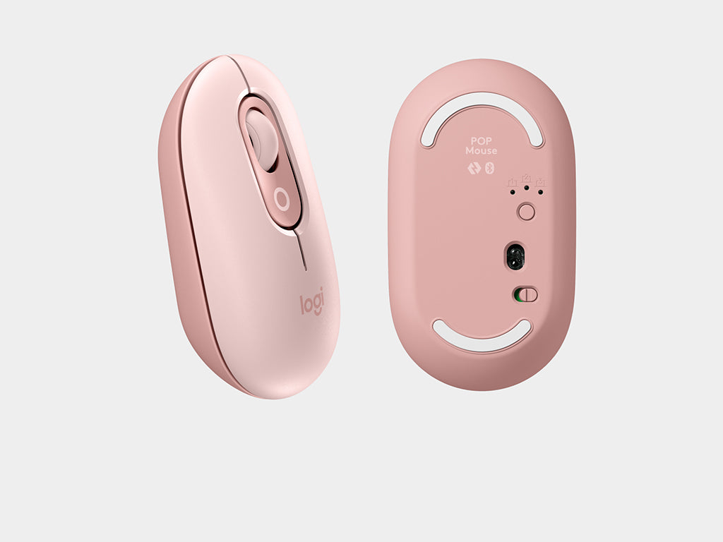 Miška Logitech POP Mouse z EMOJI, Bluetooth, roza
