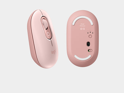 Miška Logitech POP Mouse z EMOJI, Bluetooth, roza