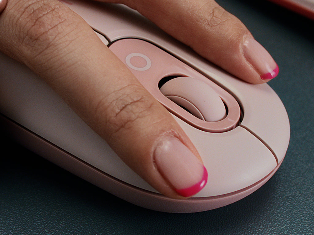 Miška Logitech POP Mouse z EMOJI, Bluetooth, roza