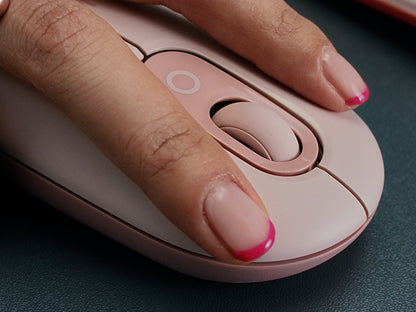 Miška Logitech POP Mouse z EMOJI, Bluetooth, roza