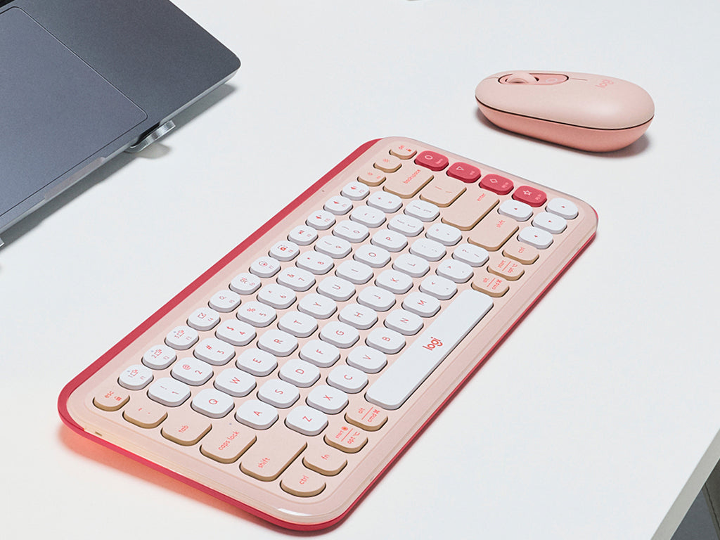 Tipkovnica in miška Logitech POP Icon Combo, Bluetooth, roza, SLO g.