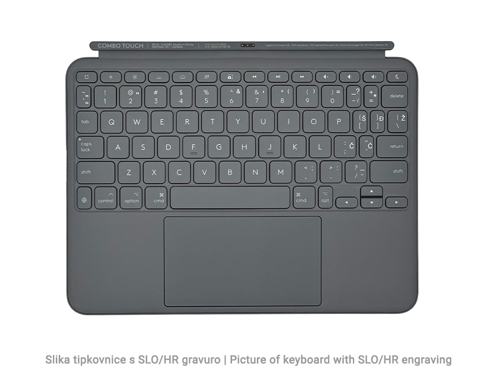 Ovitek s tipkovnico Logitech Combo Touch za iPad Air 11", M2, siv, Slo g.