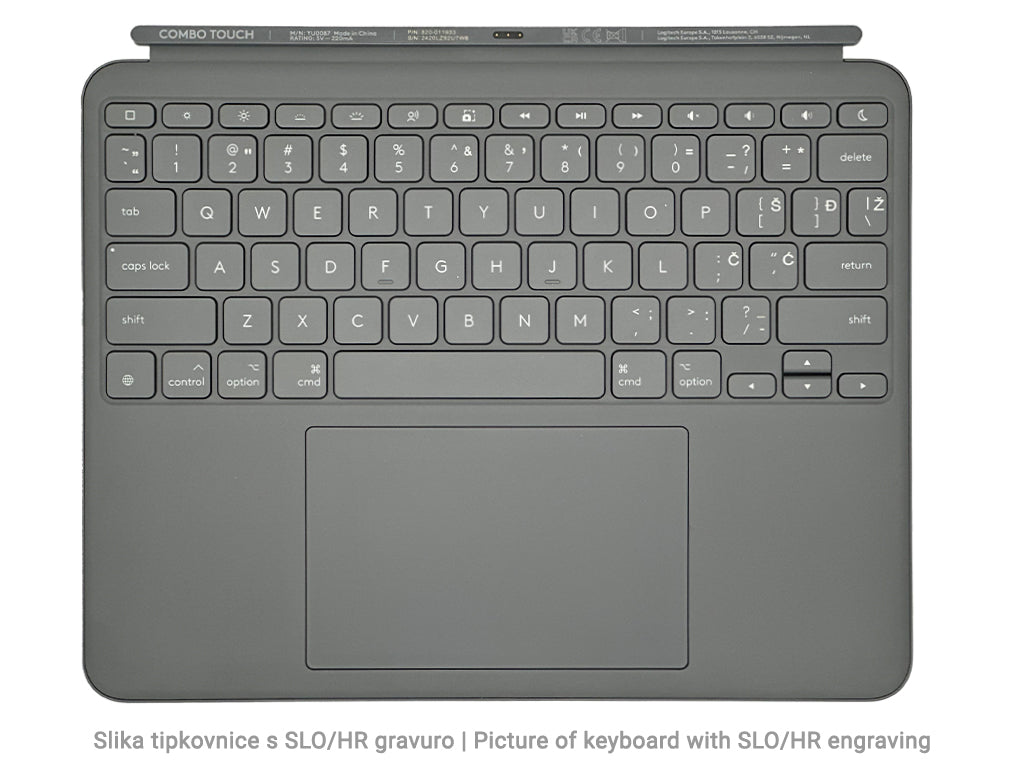 Ovitek s tipkovnico Logitech Combo Touch za iPad Air 13", M2, M3, M4, siv, Slo g.