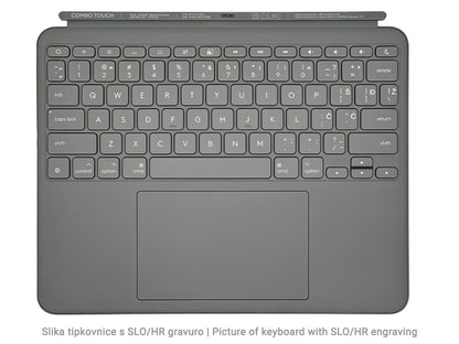 Ovitek s tipkovnico Logitech Combo Touch za iPad Air 13", M2, M3, M4, siv, Slo g.