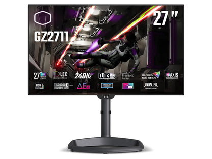 Monitor 27'' (69 cm) QHD OLED 240Hz, HDR10, 2xHDMI, 2xDisplayPort, USB-C DP Alt., zvočniki, Cooler Master Tempest GZ2711