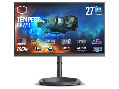 Monitor 27'' (69 cm) QHD MiniLED VA 165Hz, HDR1000, 2xHDMI, DisplayPort, USB-C DP Alt, zvočniki, Cooler Master Tempest GP2711
