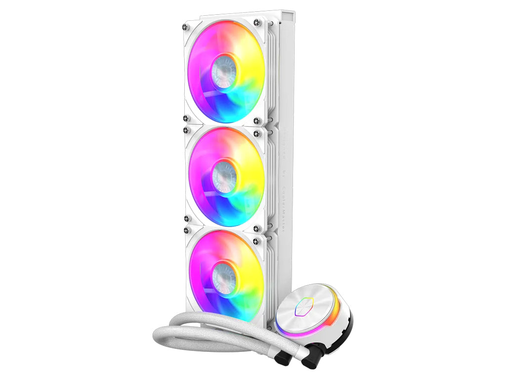 Komplet za tekočinsko hlajenje AIO Liquid Cooler Cooler Master MasterLiquid PL360 Flux, 360mm, ARGB, bel