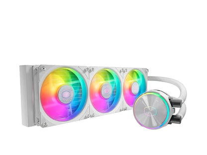 Komplet za tekočinsko hlajenje AIO Liquid Cooler Cooler Master MasterLiquid PL360 Flux, 360mm, ARGB, bel