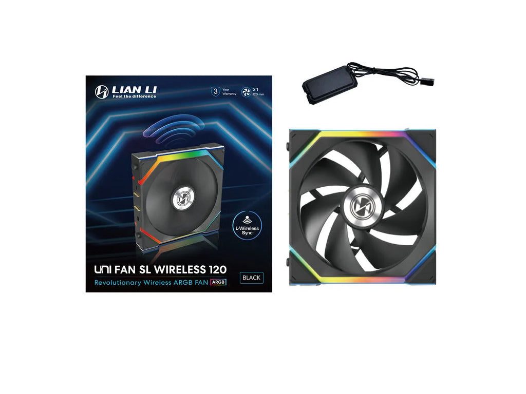 Ventilator za ohišje Lian Li UNI FAN SL Wireless 120 ARGB PWM 120mm, črn