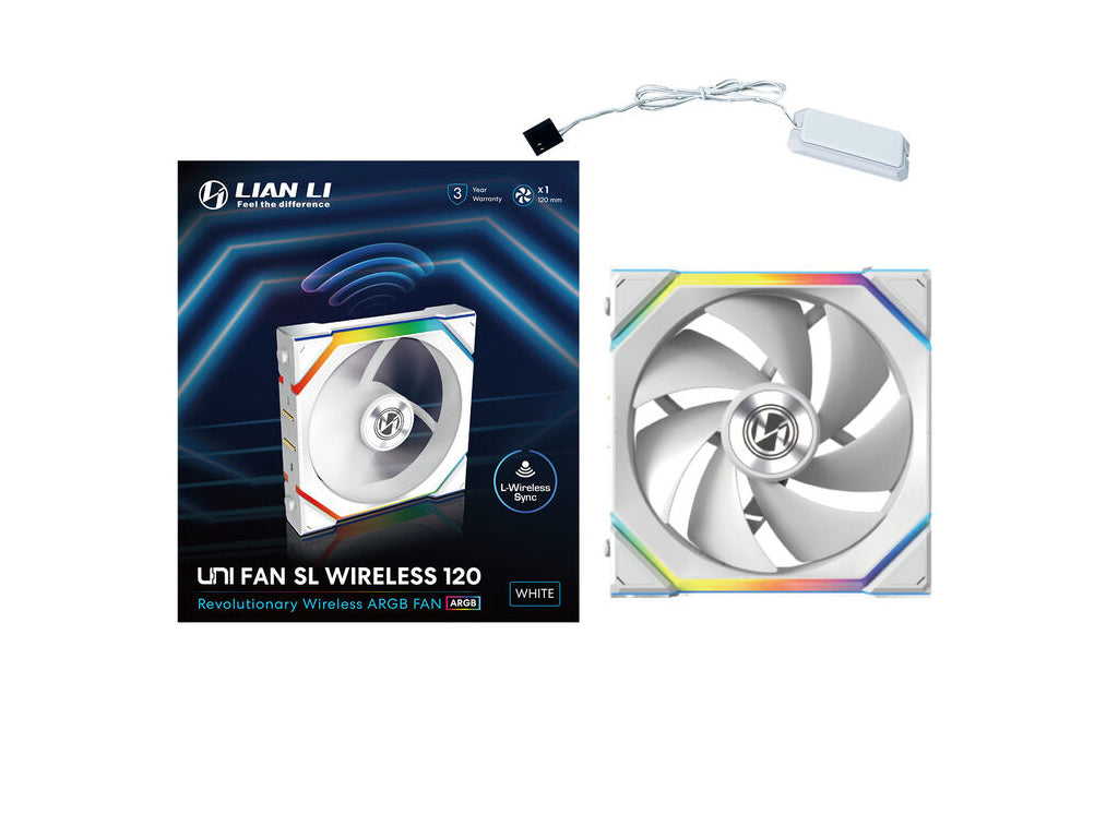 Ventilator za ohišje Lian Li UNI FAN SL Wireless 120 ARGB PWM 120mm, bel