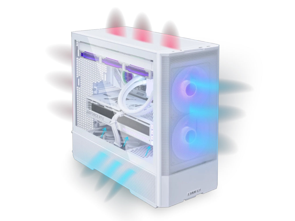 Računalniško ohišje Lian Li LANCOOL 207, ATX, Midi-Tower, ARGB, kaljeno steklo, belo