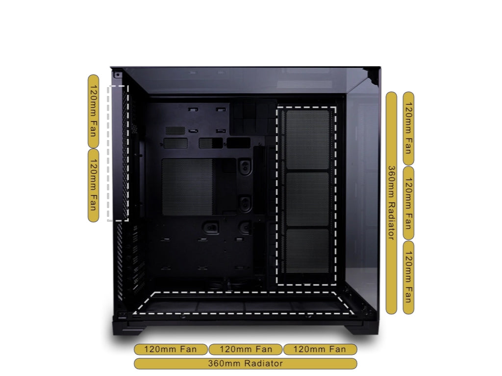 Računalniško ohišje Lian Li O11 Vision Compact, ATX, Midi-Tower, kaljeno steklo, črno