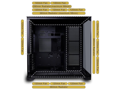 Računalniško ohišje Lian Li O11 Vision Compact, ATX, Midi-Tower, kaljeno steklo, črno