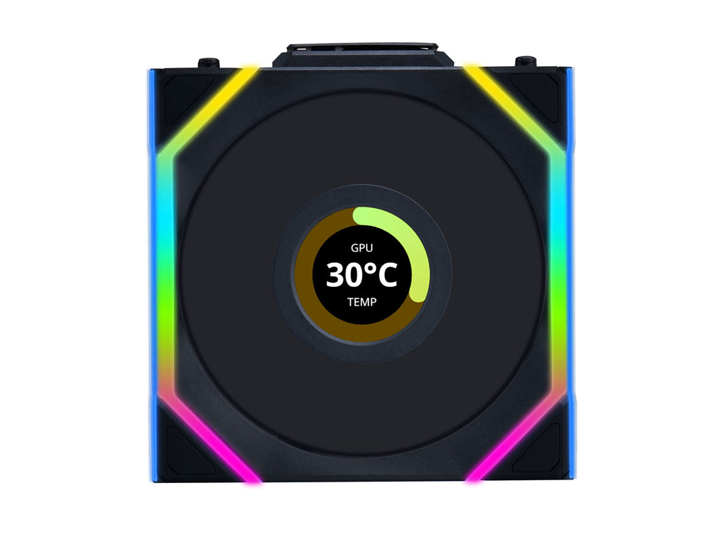 Ventilator za ohišje Lian Li UNI FAN SL Wireless LCD 120 ARGB PWM 120mm, 3 Pack + Kontroler, črn