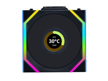 Ventilator za ohišje Lian Li UNI FAN SL Wireless LCD 120 ARGB PWM 120mm, 3 Pack + Kontroler, črn