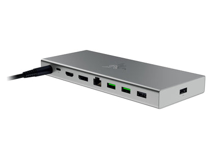 Priključna postaja USB-C Razer USB 4 Dock Mercury, 14 v 1, 5xUSB-A, 3xUSB-C, HDMI, DP,  RJ45, AUX, mSD/SD, srebrna