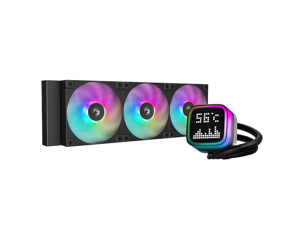 Komplet za tekočinsko hlajenje AIO Liquid Cooler DeepCool LP360, 360mm, Matrix, ARGB, črn