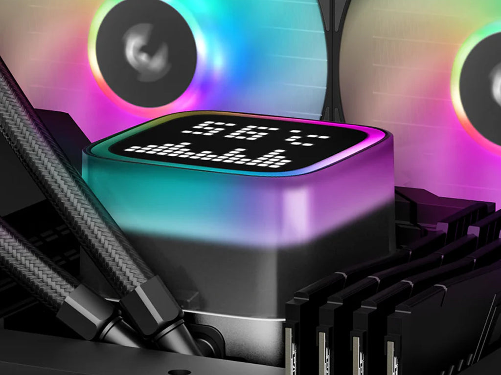Komplet za tekočinsko hlajenje AIO Liquid Cooler DeepCool LP360, 360mm, Matrix, ARGB, črn