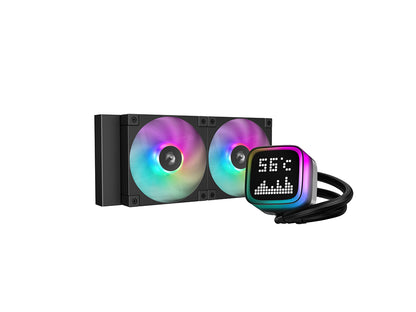 Komplet za tekočinsko hlajenje AIO Liquid Cooler DeepCool LP240, 240mm, Matrix, ARGB, črn