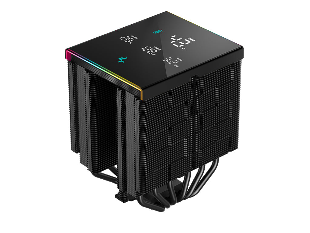 Hladilnik za procesor DeepCool AK620 Digital PRO, 2x 120mm, LCD, črn