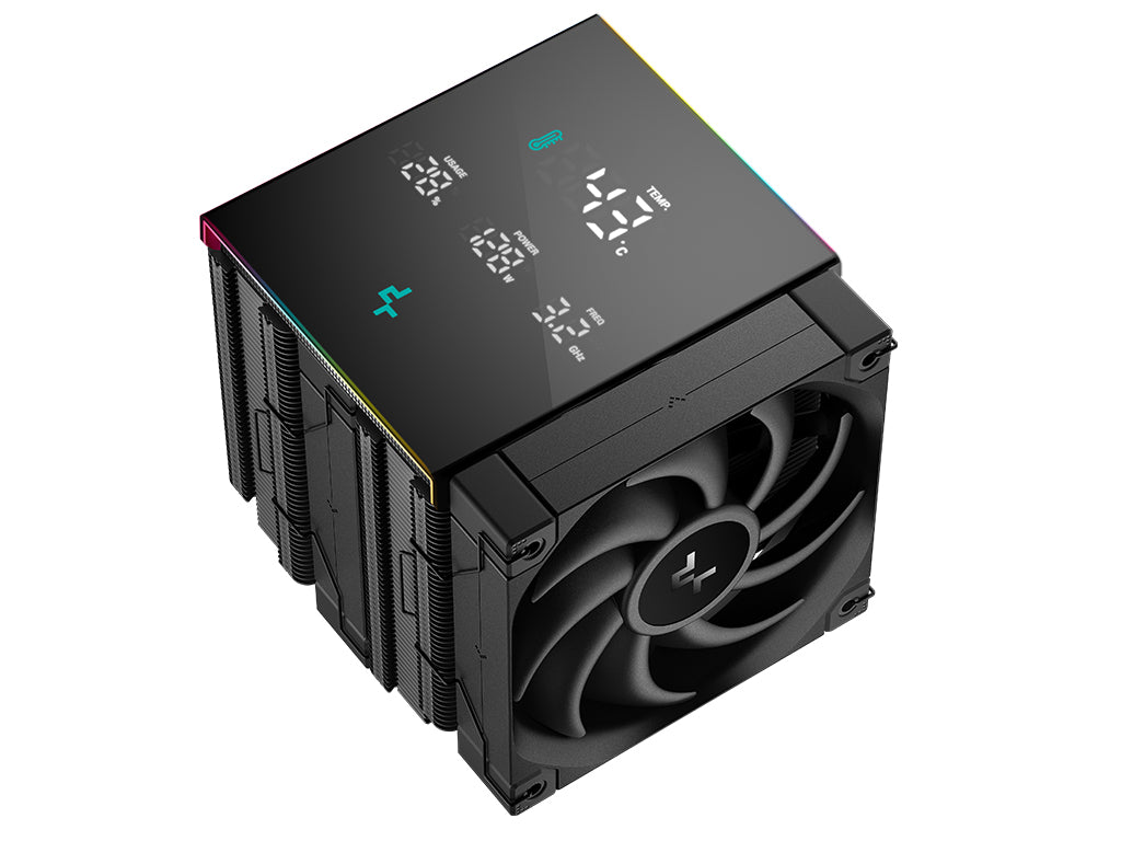 Hladilnik za procesor DeepCool AK620 Digital PRO, 2x 120mm, LCD, črn