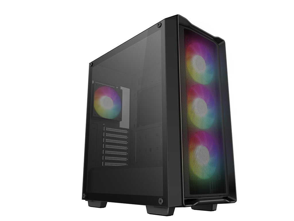 Računalniško ohišje DeepCool CC560 MESH V2, ATX, Midi-Tower, ARGB, Kaljeno steklo, črno