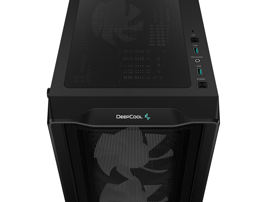 Računalniško ohišje DeepCool CC560 MESH V2, ATX, Midi-Tower, ARGB, Kaljeno steklo, črno