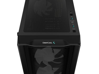 Računalniško ohišje DeepCool CC560 MESH V2, ATX, Midi-Tower, ARGB, Kaljeno steklo, črno