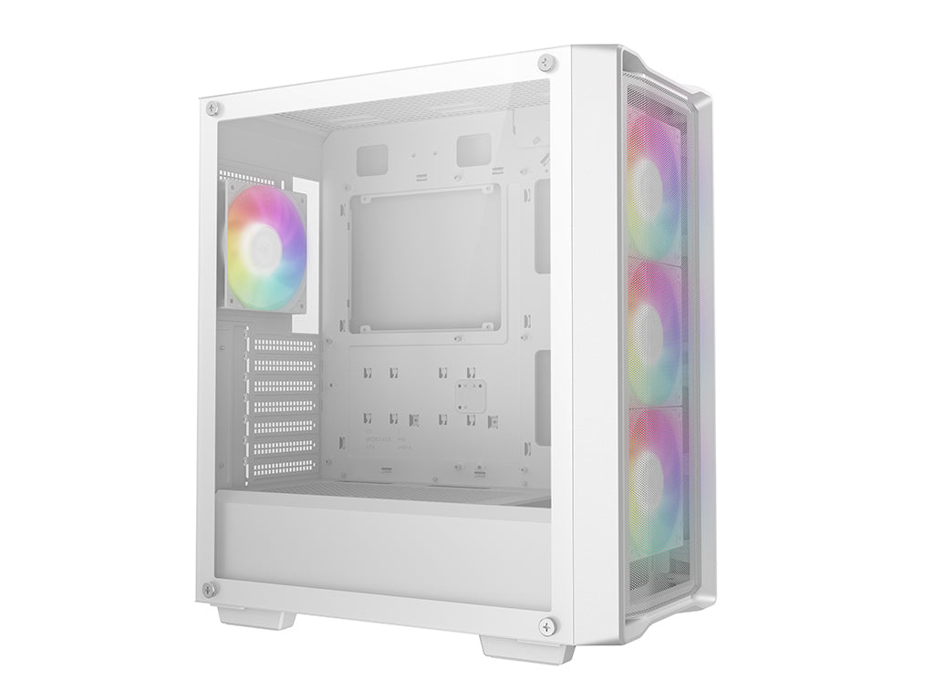 Računalniško ohišje DeepCool CC560 MESH V2, ATX, Midi-Tower, ARGB, Kaljeno steklo, belo