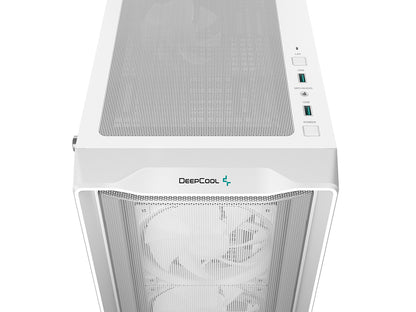 Računalniško ohišje DeepCool CC560 MESH V2, ATX, Midi-Tower, ARGB, Kaljeno steklo, belo