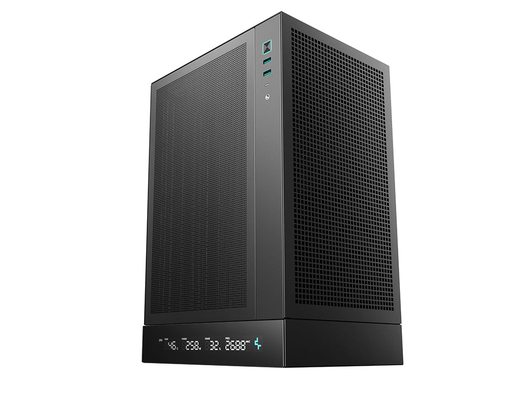 Računalniško ohišje DeepCool CH170 DIGITAL, Mini-ITX, LCD, črno