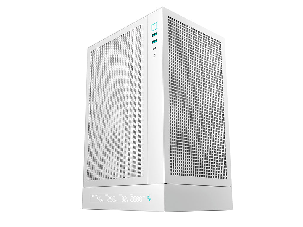 Računalniško ohišje DeepCool CH170 DIGITAL WH, Mini-ITX, LCD, Belo