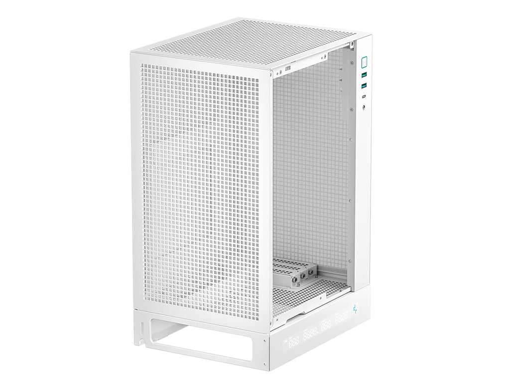 Računalniško ohišje DeepCool CH170 DIGITAL WH, Mini-ITX, LCD, Belo