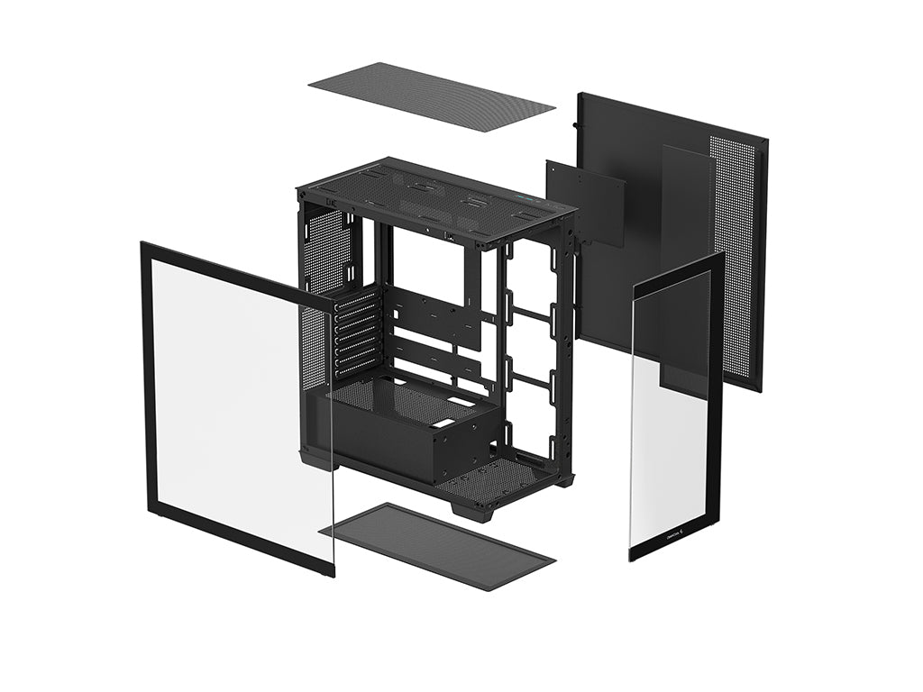 Računalniško ohišje DeepCool CG580, ATX, Midi-Tower, kaljeno steklo, črno