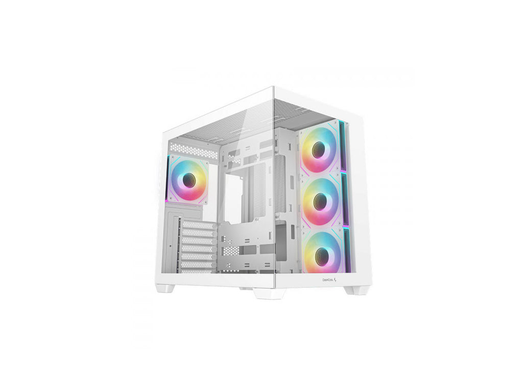 Računalniško ohišje DeepCool CG530 4F WH, ATX, Midi-Tower, ARGB, Kaljeno steklo, belo