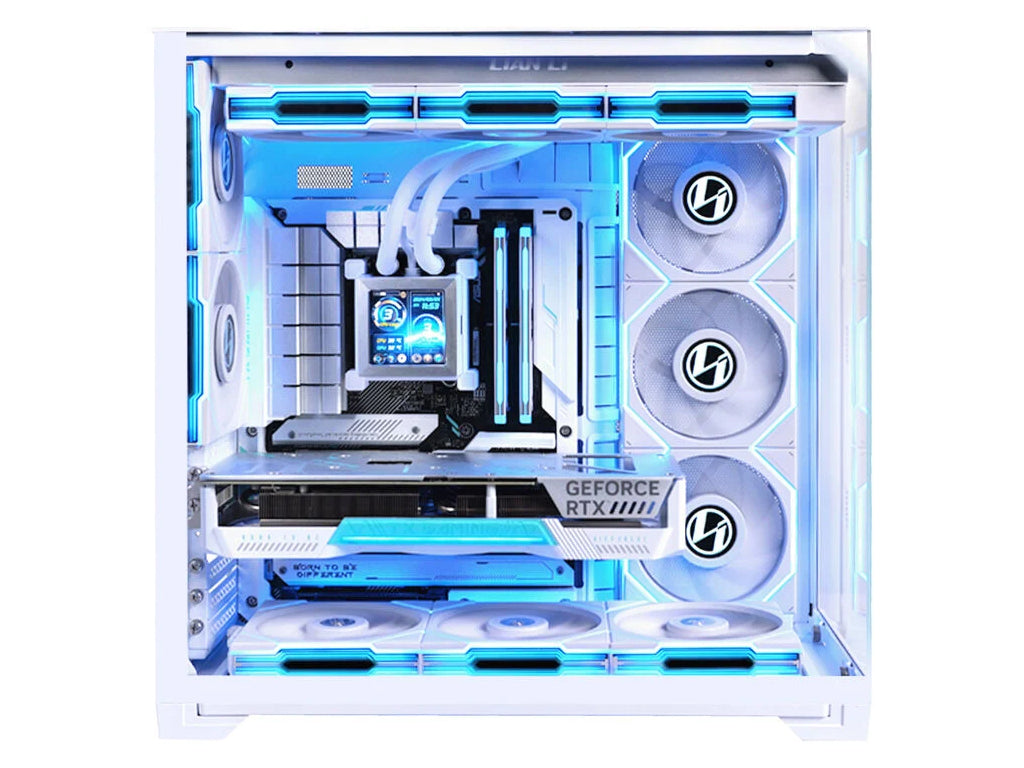 Računalniško ohišje Lian Li O11 Vision Compact, ATX, Midi-Tower, kaljeno steklo, belo
