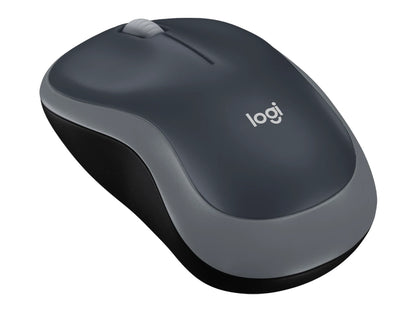 Miška Logitech M185 Wireless, nano, optična, siva