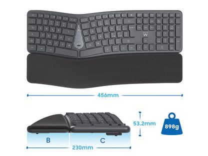 Tipkovnica Ewent EW3289 Wireless Ergonomic Multi-Connect, SLO