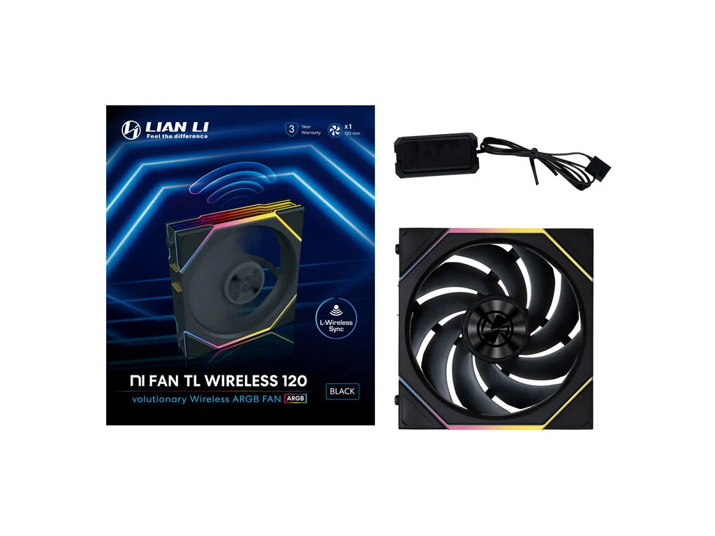 Ventilator za ohišje Lian Li UNI FAN TL Wireless 120 ARGB PWM 120mm, črn
