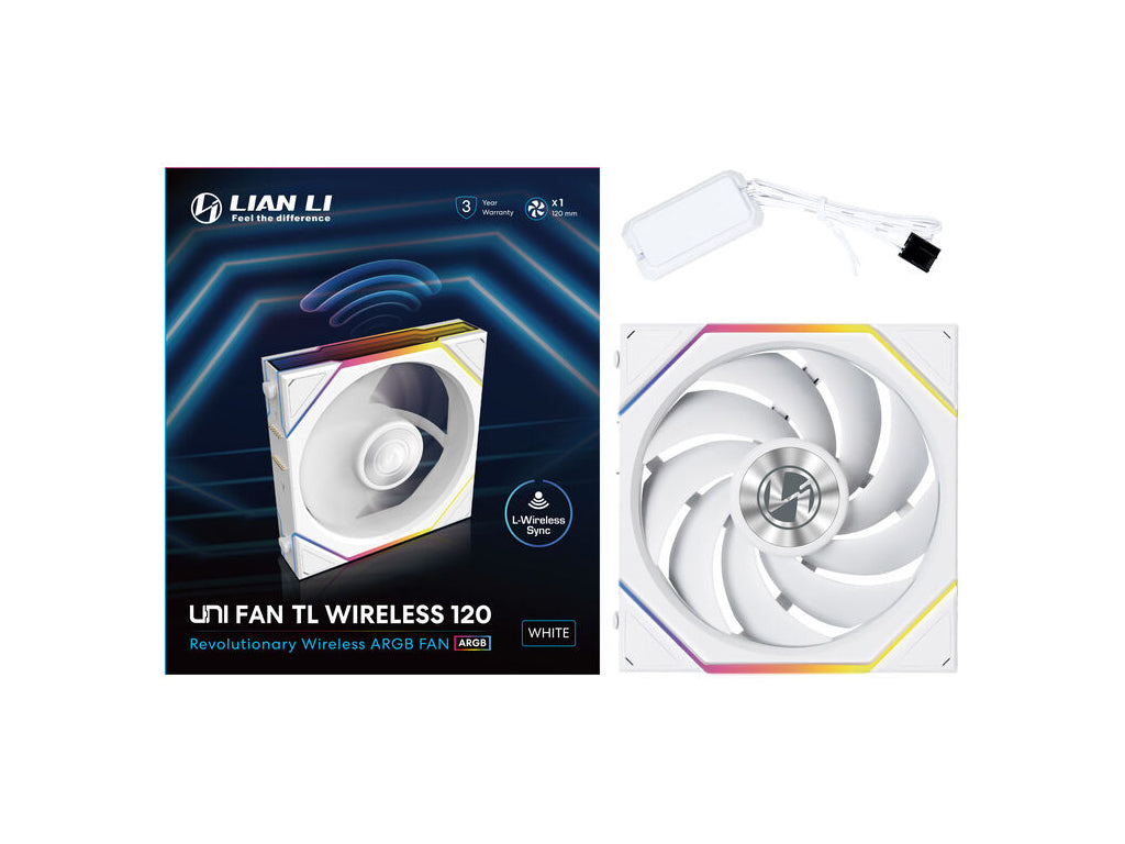Ventilator za ohišje Lian Li UNI FAN TL Wireless 120 ARGB PWM 120mm, bel