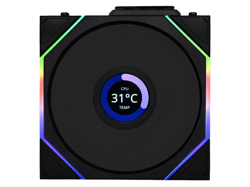 Ventilator za ohišje Lian Li UNI FAN TL Wireless LCD 120 ARGB PWM 120mm, črn