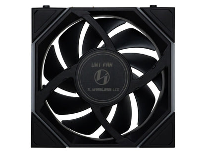 Ventilator za ohišje Lian Li UNI FAN TL Wireless LCD 120 Reverse Blade ARGB PWM 120mm, 3 Pack + Kontroler, črn