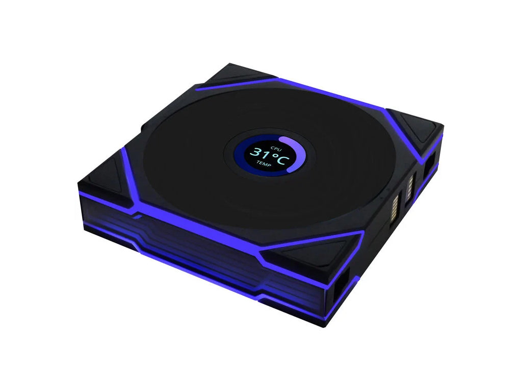 Ventilator za ohišje Lian Li UNI FAN TL Wireless LCD 120 Reverse Blade ARGB PWM 120mm, črn