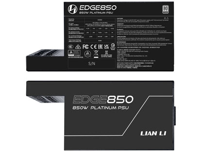 Napajalnik ATX Lian Li EDGE 850W, 80 PLUS Gold, 12V-2x6, Modularni, črn