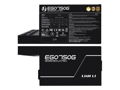 Napajalnik ATX Lian Li EDGE 750W, 80 PLUS Gold, 12V-2x6, Modularni, črn