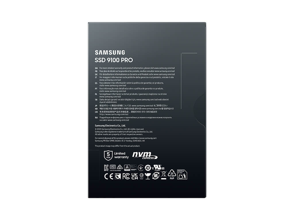SSD 1TB M.2 80mm PCI-e 5.0 x4 NVMe 2.0, V-NAND TLC, Samsung 9100 PRO (MZ-VAP1T0BW)